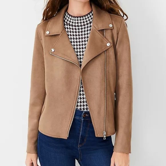 Ann Taylor Jackets & Blazers - Ann Taylor Faux Suede Moto Jacket